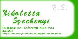 nikoletta szechenyi business card