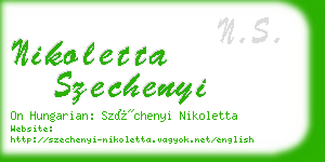 nikoletta szechenyi business card